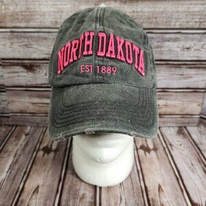 ROBIN RUTH Women's OSFA NORTH DAKOTA Adjustable Gray Pink Distressed Cap